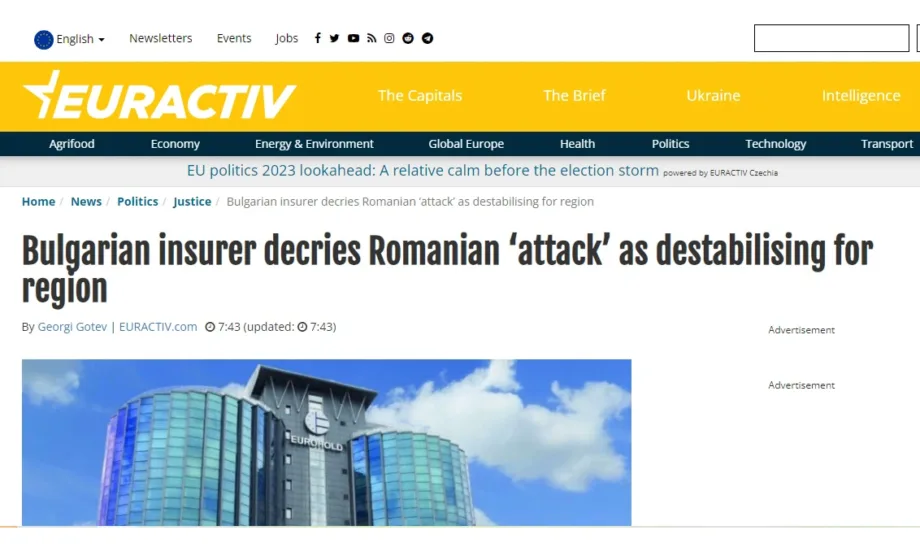 Euractiv: Български застраховател порица румънска атака като целяща дестабилизация на региона - Tribune.bg