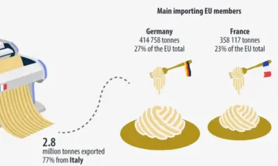 Евростат: В ЕС са произведени над 6 млн. тона паста през 2022 г.